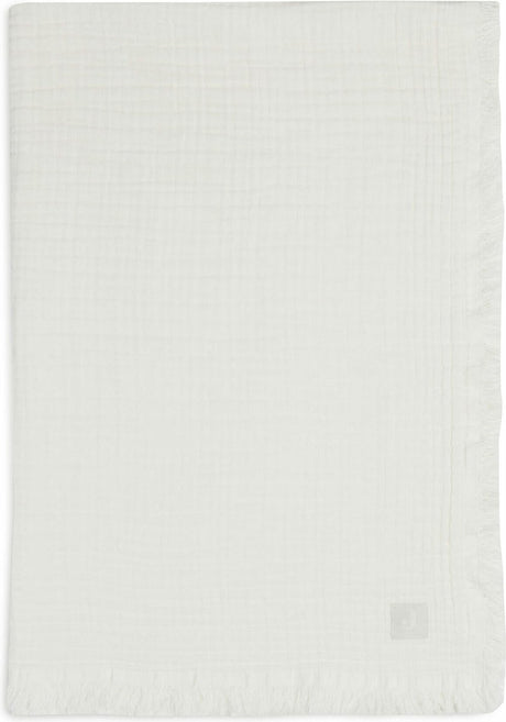Jollein baby deken ledikant 120x120cm muslin fringe - ivory