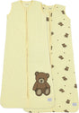 Meyco Babyschlafsack Winter Teddybär – 2er-Pack – zartes Gelb – 90 cm – Winterschlafsack