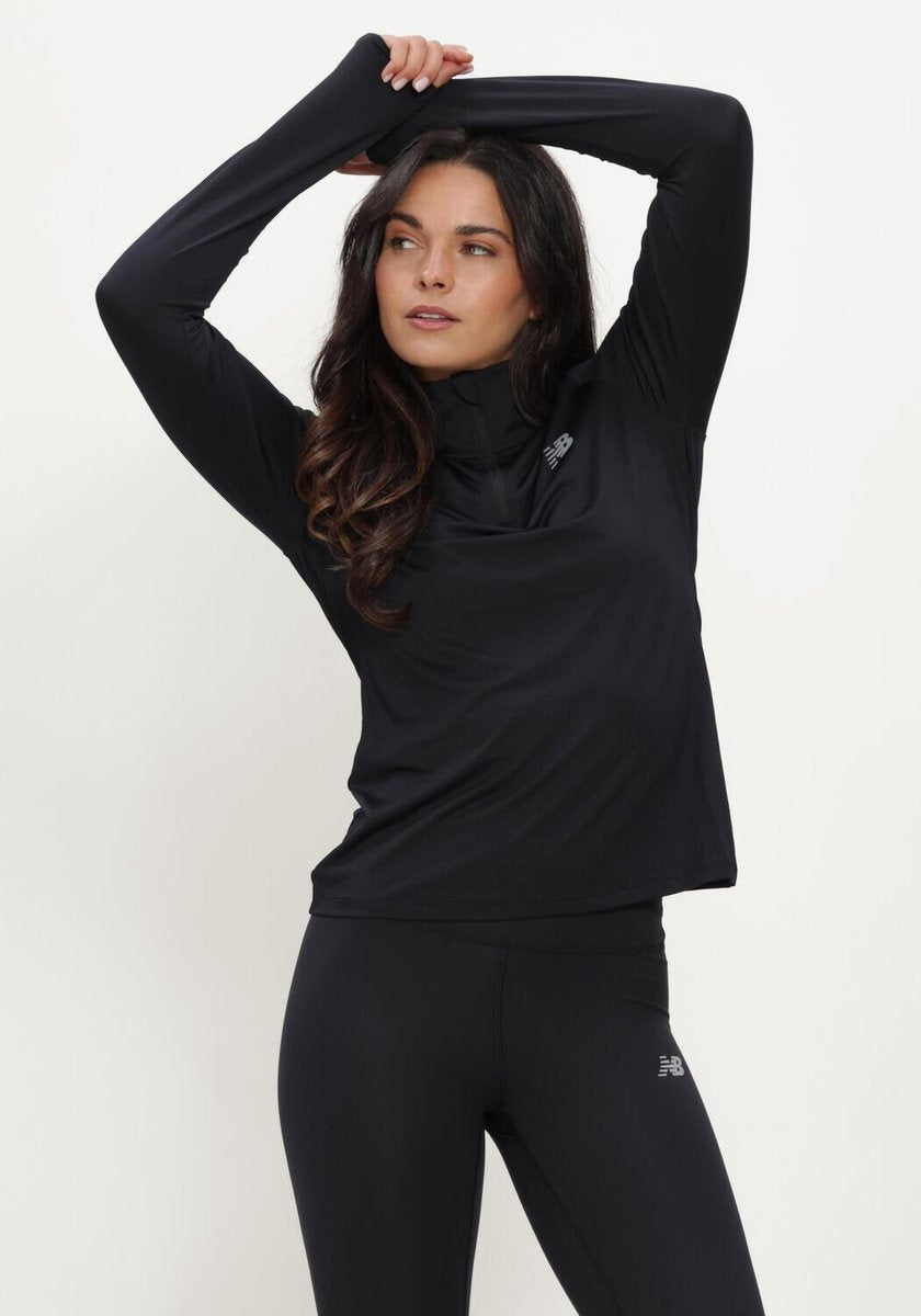 New balance sport 1 4 zip dames trui - black