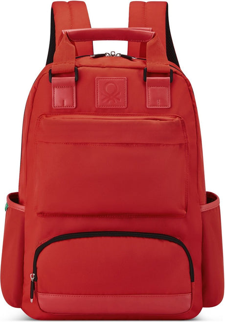 Delsey Paris x United Colors of Benetton – Farbblock – Rucksack 15,6 Zoll Laptopfach – Rot