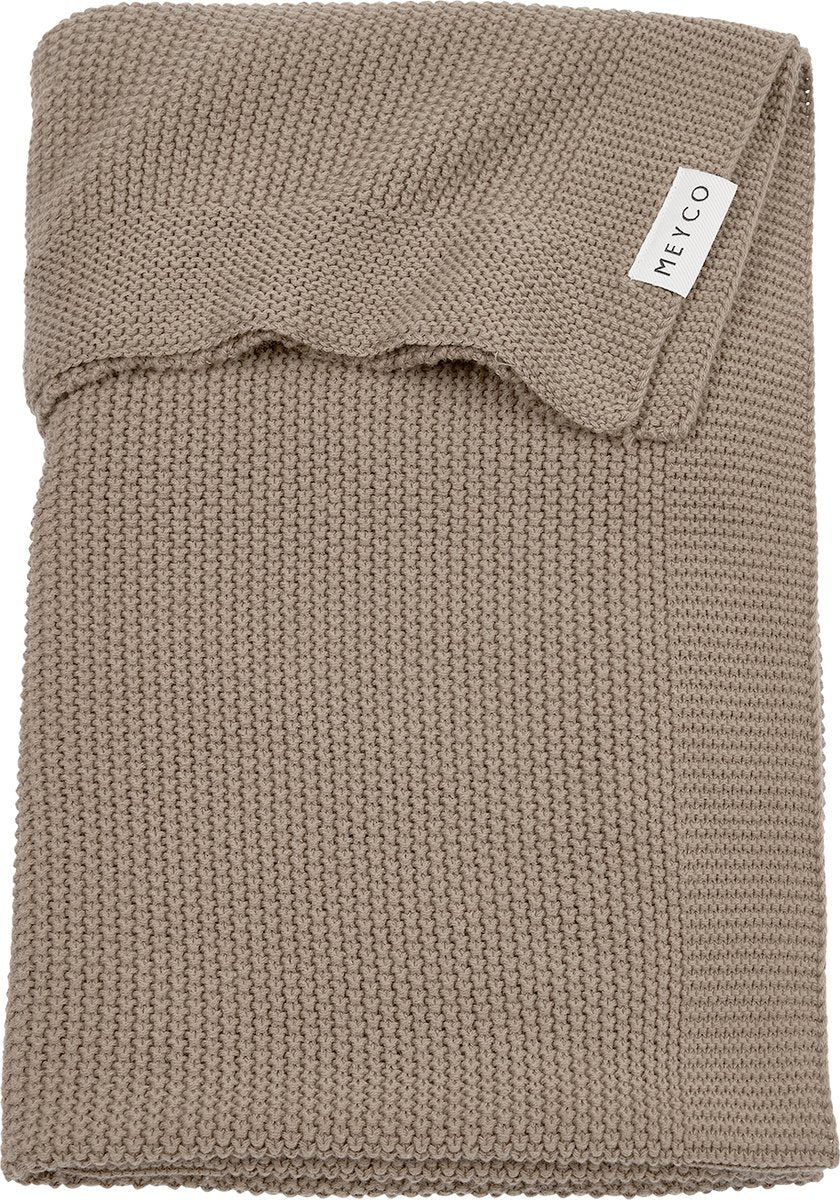 Meyco baby mini relief ledikant deken - dark taupe - 100x150cm - 1.0 tog
