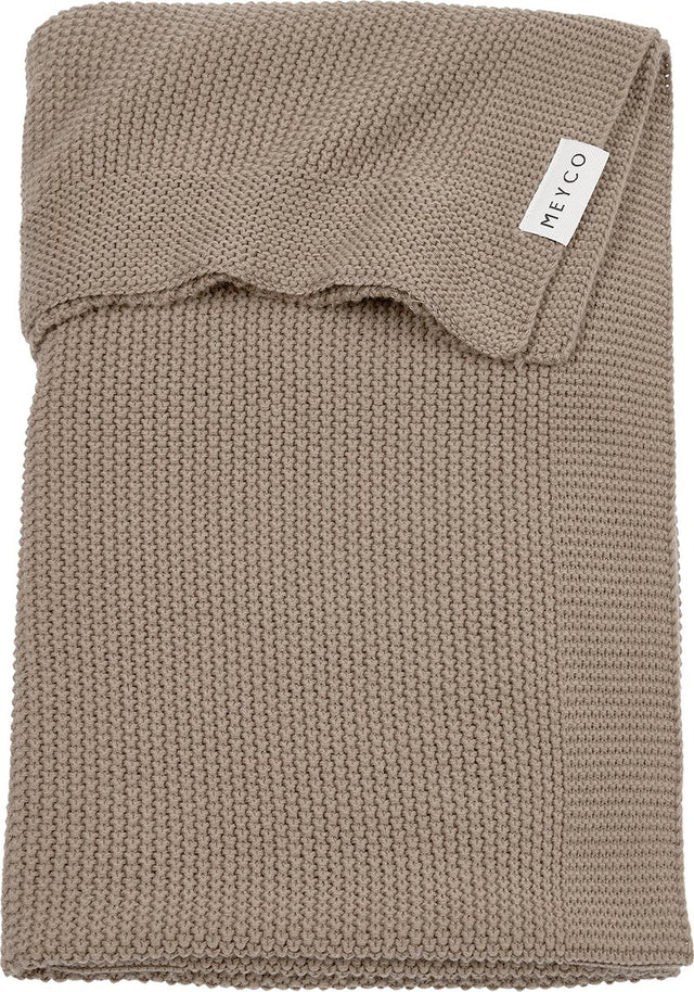 Meyco baby mini relief ledikant deken - dark taupe - 100x150cm - 1.0 tog