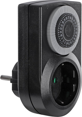 Q-link tijdschakelaar - zwart - mechanisch - dagprogramma vaste ruiters - 16a