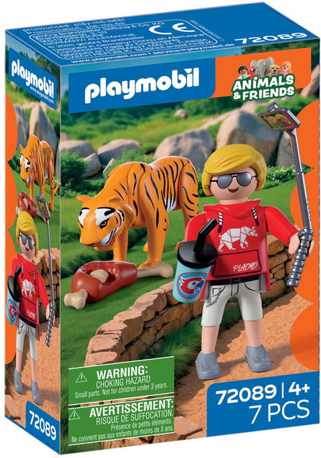 Playmobil Zoo-Spielset Tiger und Besucher mit Zubehör.