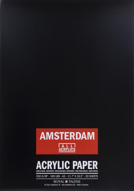 Amsterdam acrylpapier | 42 x 29,7 cm (a3), 350 g, 20 vellen
