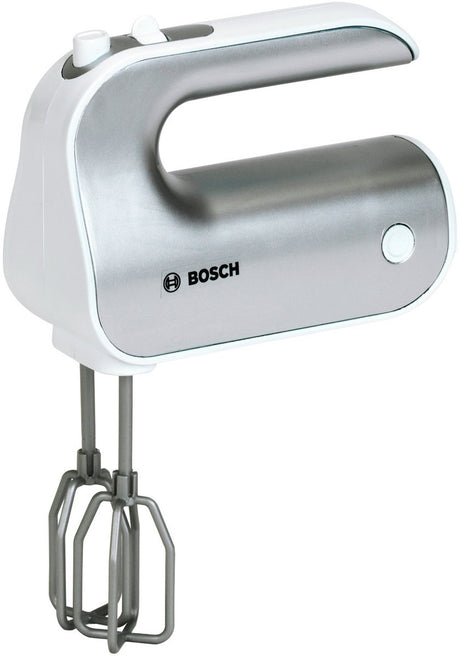 Klein Toys Bosch Mini-Spielzeug-Handmixer - 19x7x12 cm - inkl. abnehmbarer und rotierender Schneebesen – Silber