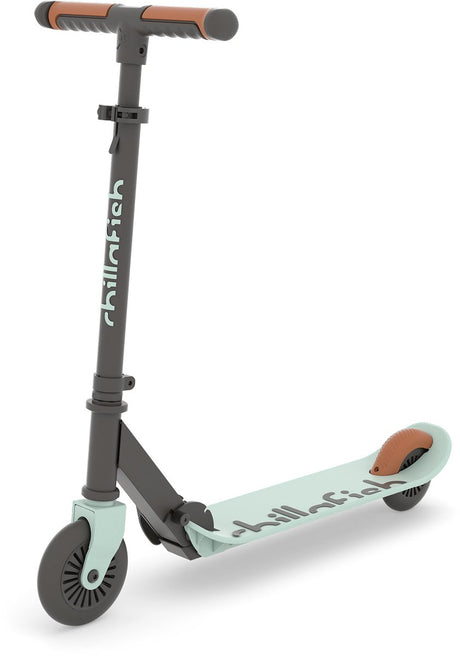 Chillafish Kinderroller Junge und Mädchen ab 5 Jahren mit Fußbremse – hellgrün – Roller mit verstellbarem Lenker – faltbar und leicht mit ABEC-5-Rädern – Modell Flexxi