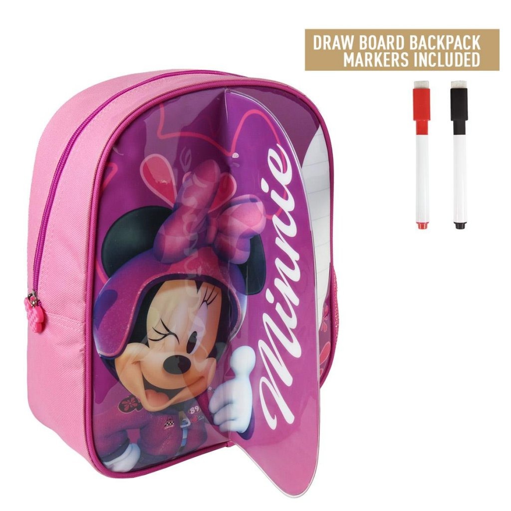 Cerda Disney Minnie Mouse Rucksack mit Schreibbereich + 2 Markern 25x31x10 cm rosa