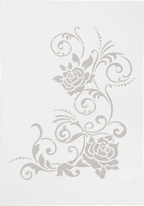 Viva Decor flexible Vorlage – Blumenmuster – Kunststoffvorlage – DIY-Bastelvorlagen – Zeichnungsvorlage Blumen – A4-Format – 210 x 297 mm – 1 Stück