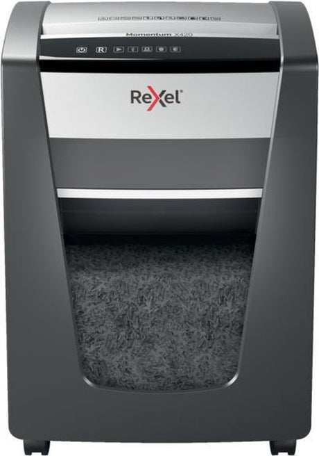 Rexel Momentum X420 Aktenvernichter – P4 vernichtet – bis zu 20 Blatt – 30 l – Schwarz