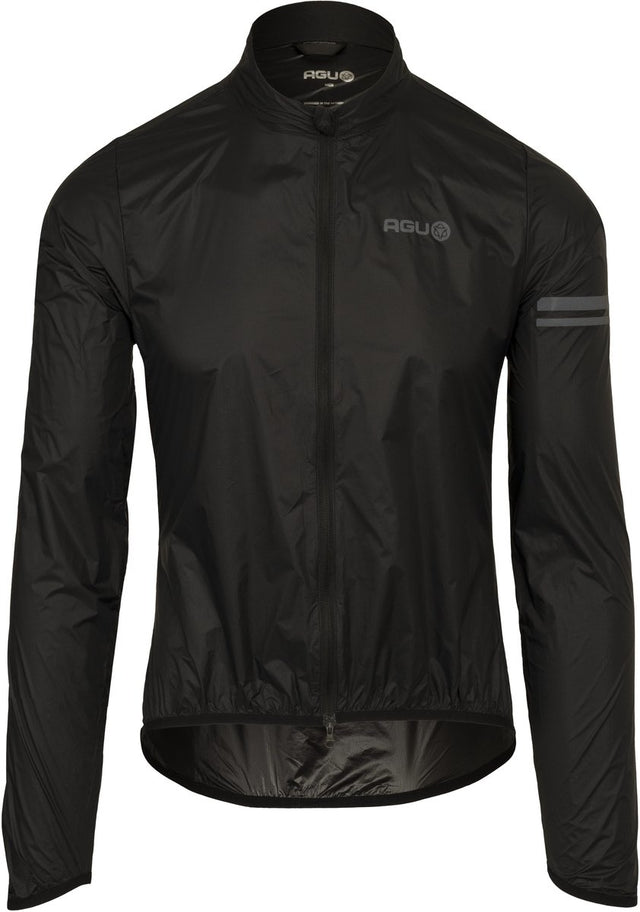 Agu essential - windjack - fietsjack - heren - zwart - xl - lichtgewicht - waterafstotend - reflecterend - opvouwbaar