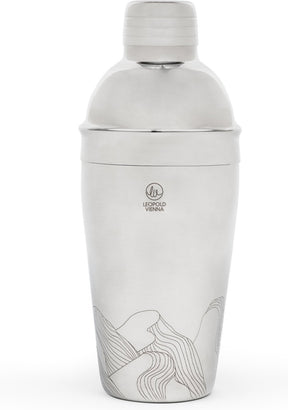 Leopold vienna - cocktail shaker 500ml rvs mountains - shakebeker - met lasergravure