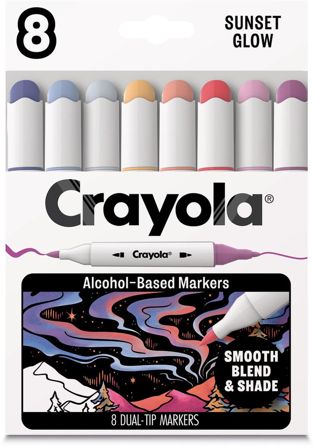 Crayola color collections - alcoholstiften sunset glow - 8 stuks