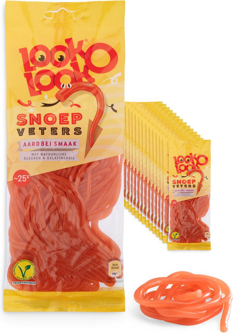 Look-o-look Look o Look Candy Schnürsenkel Erdbeere - Candy - Vegan - 14x125gr
