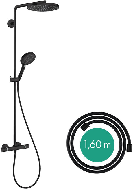 Hansgrohe Raindance Select S Showerpipe 240 1Jet Powderrain mit Thermostat mattschwarz
