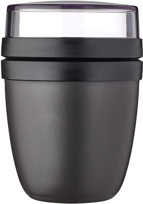 Mepal Lunchpot Mini Ellipse – 300 ml – Joghurt- und Müslibecher to go – gefriergeeignet. Mikrowelle und Geschirrspüler – Nordic Black