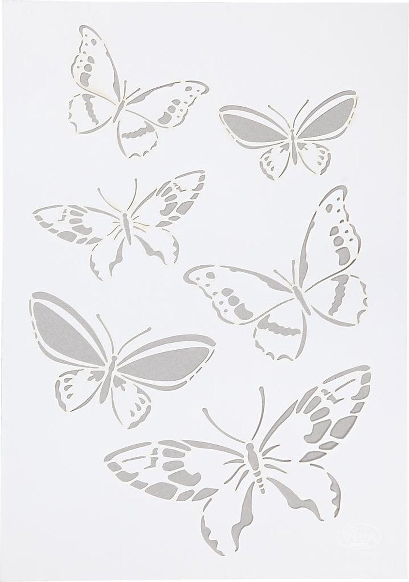 Viva decor flexible template, butterflies, A4, sheet 210x297 mm, 1 piece