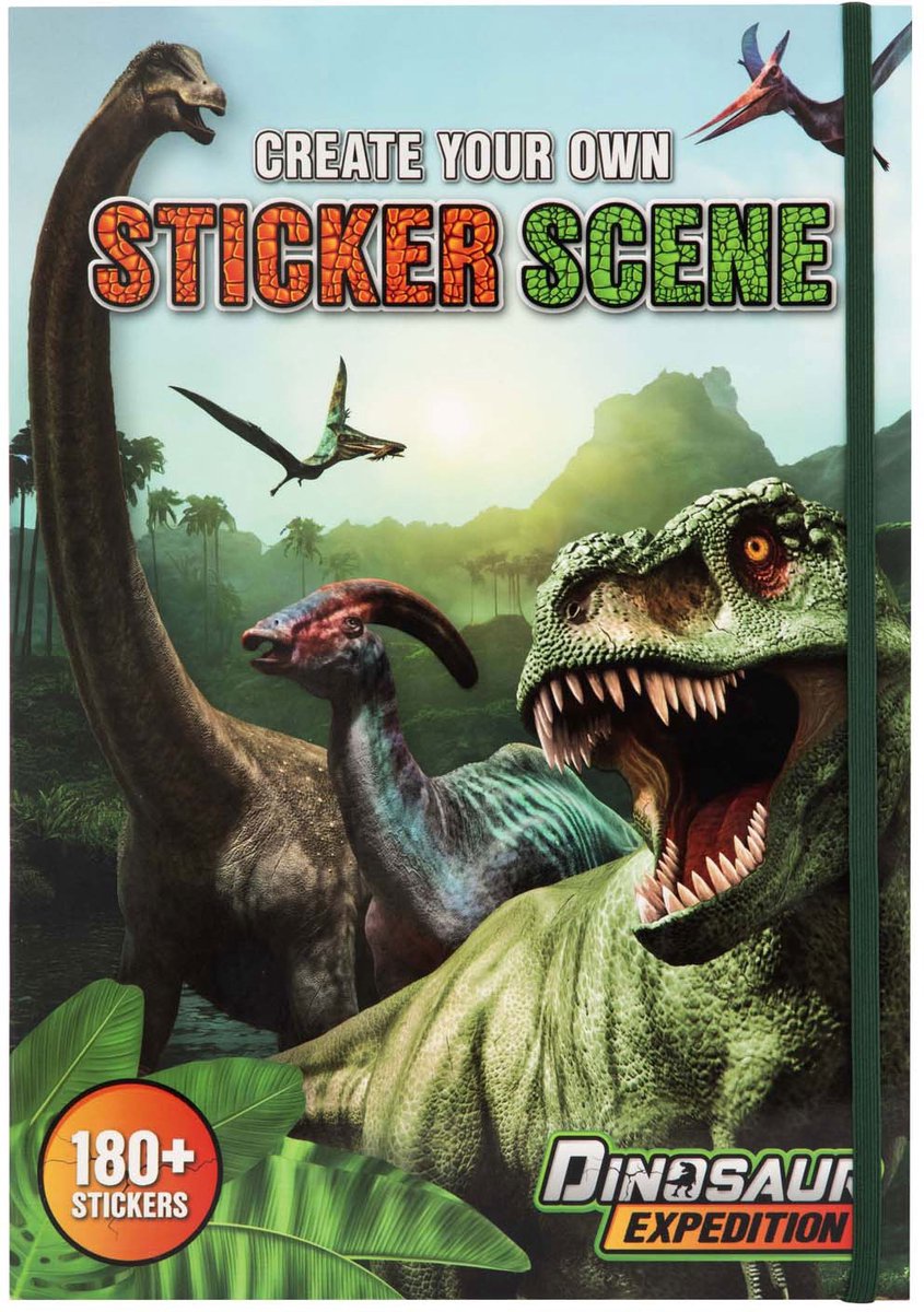 Kreatives Bastelgruppen-Dino-Stickerbuch