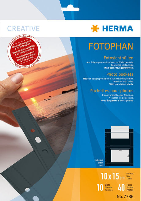 Herma fotophan 10x15 quer 10 Blatt schwarz 7786