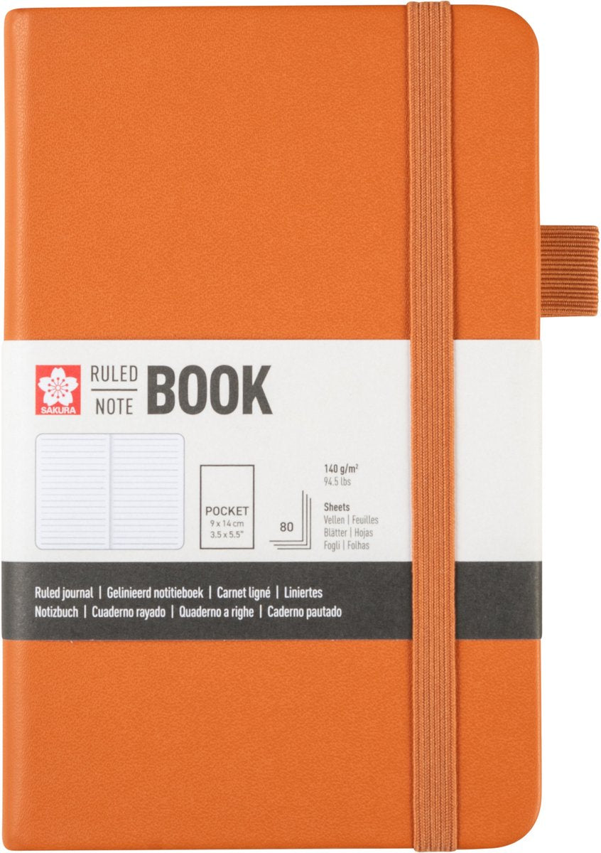 Sakura gefütterte Hardcover-Notizbuchtasche in Bernstein