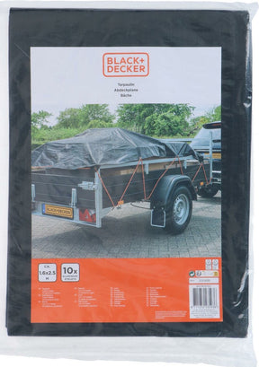 Black+Decker Black Decker Persenning Plane für Anhänger - Schwarz - Wasserdicht - 1,6x2,5m