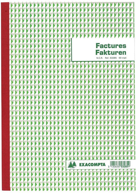 Exacompta Rechnungsbuch Format 21 x 297 cm zweisprachig dreisprachig (50 x 3 Blatt)