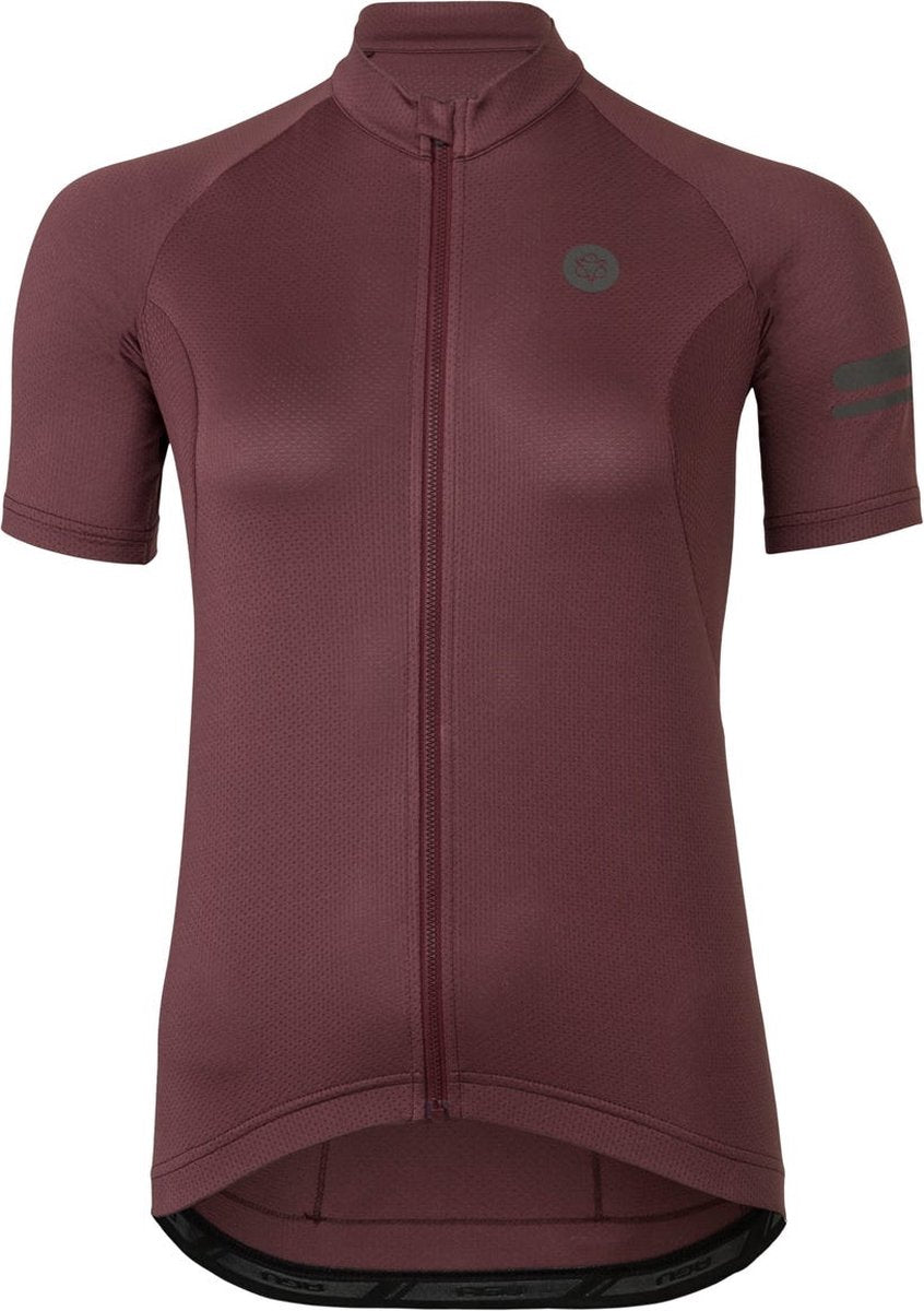 Agu core fietsshirt dames korte mouwen - paars - drie achterzakken - ykk-rits over de hele lengte - sneldrogend interlock