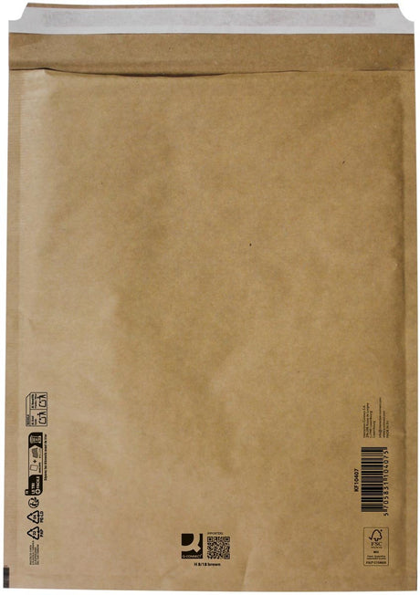 Q-connect luchtkussenenveloppen, bruin, 8-h, 290 x 370 mm, doos van 100 stuks