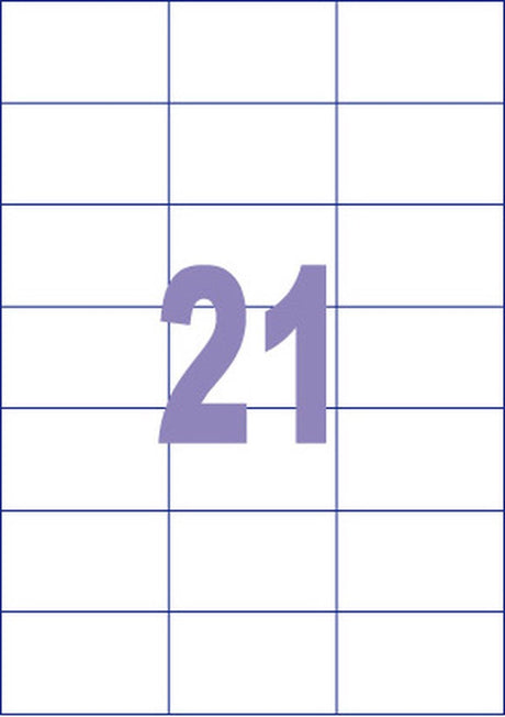 Kangaro-Etikett – Tintenstrahl-Laserkopie – 70 x 42,3 mm – 100 Blatt – 21 Aufkleber pro Blatt