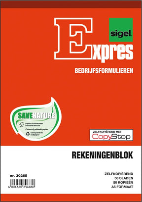 Sans Marque Sigel Express Bargeld- und Quittungsformulare, Kontoblock, A5, 2 x 50 Blatt (verkleinert sich auf 5 Stück)