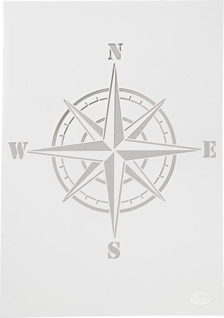 Viva-Dekorvorlage – flexible Zeichenvorlage – Hobby-Vorlage – Kompass – A4 – 21 x 29,7 cm –