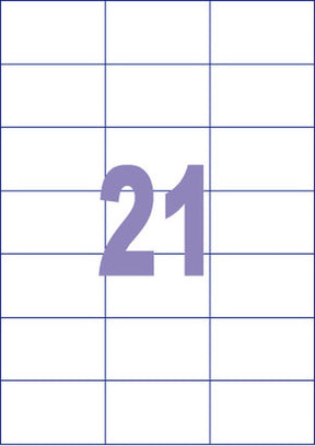 Kangaro-Etikett – Tintenstrahl-Laserkopie – 70 x 42,3 mm – 100 Blatt – 21 Aufkleber pro Blatt