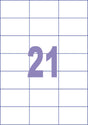 Kangaro-Etikett – Tintenstrahl-Laserkopie – 70 x 42,3 mm – 100 Blatt – 21 Aufkleber pro Blatt