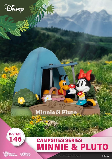 Beast kingdom toys disney d-stage campsite series pvc diorama mini pluto 10 cm dioramas