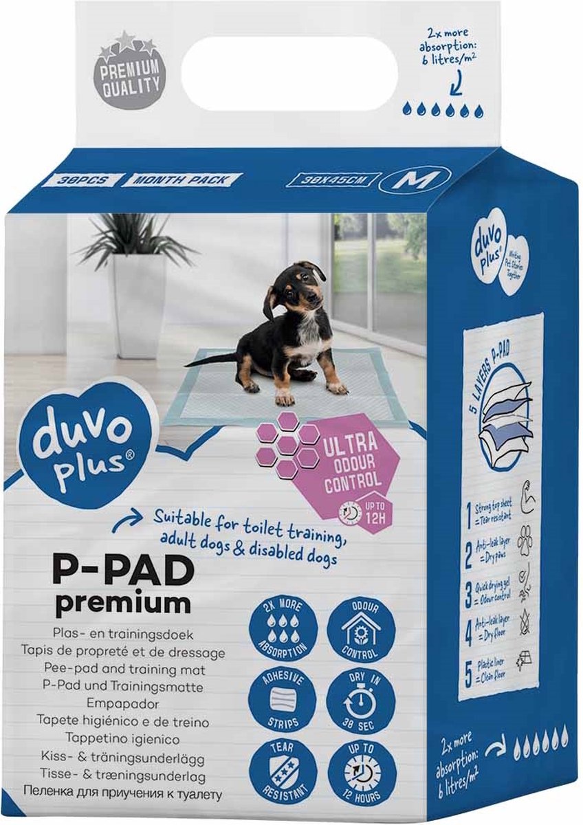 Duvo + P-Pad Premium Geruchskontrolle 30 Stück xxl - 60x90cm