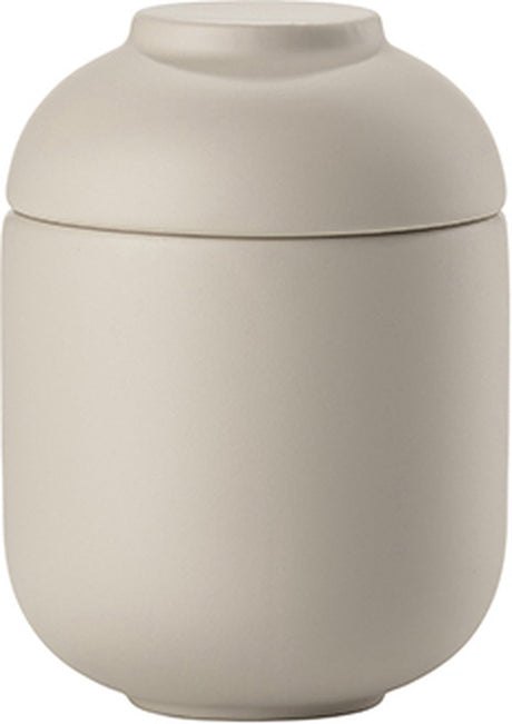 Zone denmark sensu badkamer beker met deksel - toilet badkamer accessoires voor wattenschijfjes, make-up of sieraden - 6,5 x 9 cm - sand