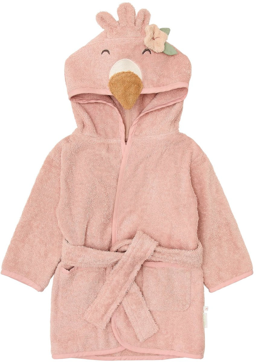 Little dutch blooming safari badjas - flamingo - roze - 74 80