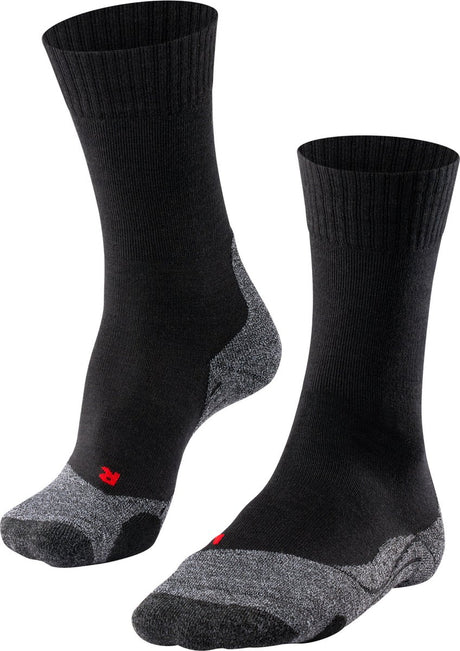 Falke TK2 Anti-Blister Wandersocken aus dickem Woll-Funktionsmaterial Herren Schwarz - Größe 49-50