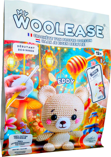 Geronimo games my woolease - haakpakket - crochet kit - eddy the bear - diy - vanaf 12 jaar oud -