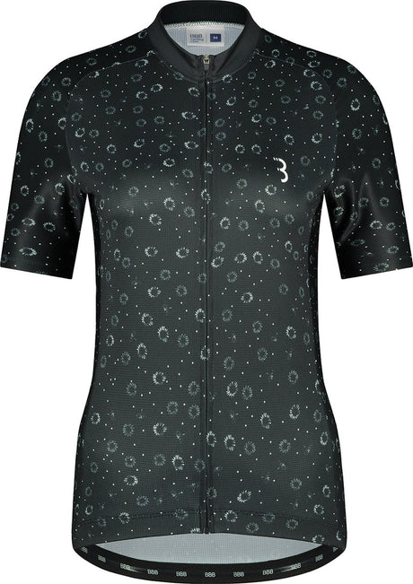 Bbb cycling fietsshirt dames korte mouw donnafit - wielershirt dames korte mouw - comfortabel en sneldrogend wielrenshirt dames - zwart bloemen - maat xl - bbw-412
