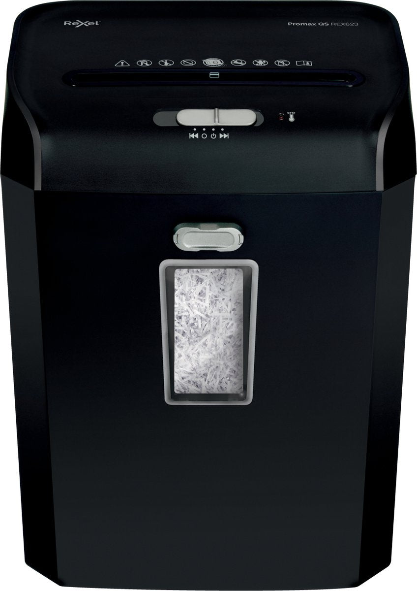 Rexel Promax QS Rex623 Aktenvernichter – P4 vernichtet – bis zu 6 Blatt – 23 l – Schwarz