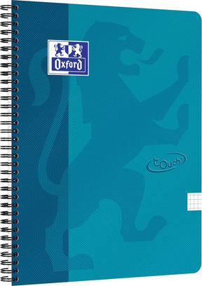Oxford touch - schrijfblok - a4 - geruit - 140 pagina's - soft cover - aqua