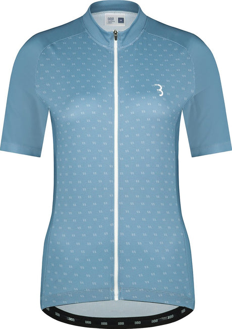 Bbb cycling fietsshirt dames korte mouw donnafit - wielershirt dames korte mouw - comfortabel en sneldrogend wielrenshirt dames - grijs blauw - maat m - bbw-412