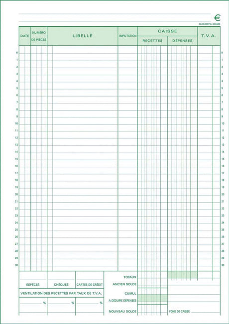 Kassenbuch 23550e 21x29,7cm selbstdurchschreibend 2-fach 50 Blatt