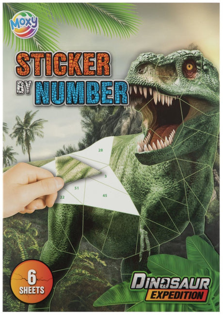 Grafix Aufkleber nach Zahlen Dino A4 6 Designs