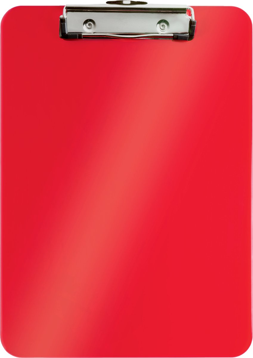 Leitz Wow Kunststoff-Klemmbrett A4 mit Aufhängehaken – Kapazität bis zu 80 Blatt – Rot