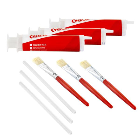 Cyclon-Set mit 3 Spritzen und 3 Bürsten für die Fettleiste