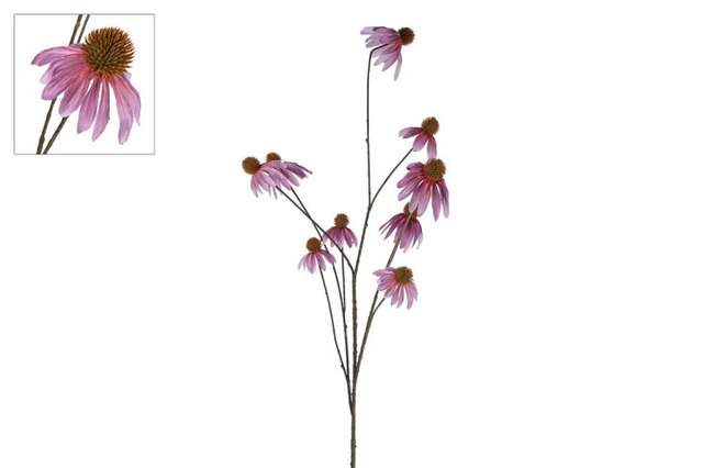 Kunstbloem echinacea lila zijde 123cm (92242-6)**
