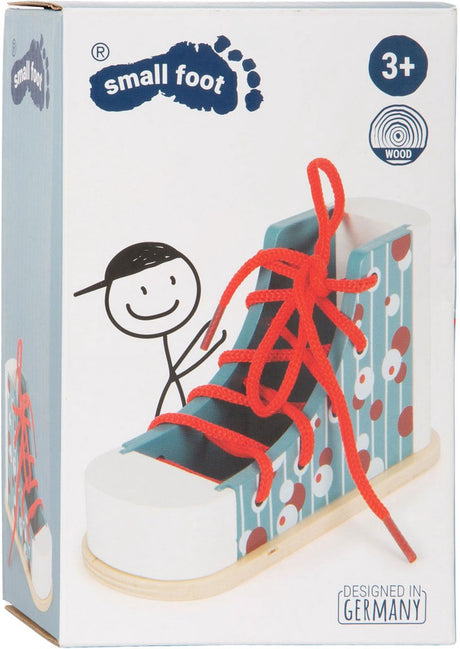 Kleiner Fuß - Schnürschuh aus Holz mit Spitze