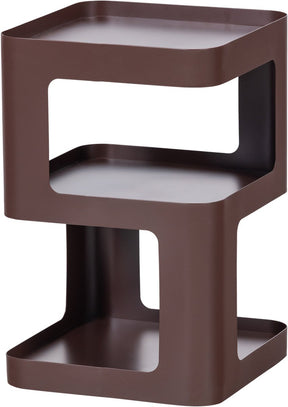 Woood riv bijzettafel nachtkastje - metaal - paars bruin - 54x35x35